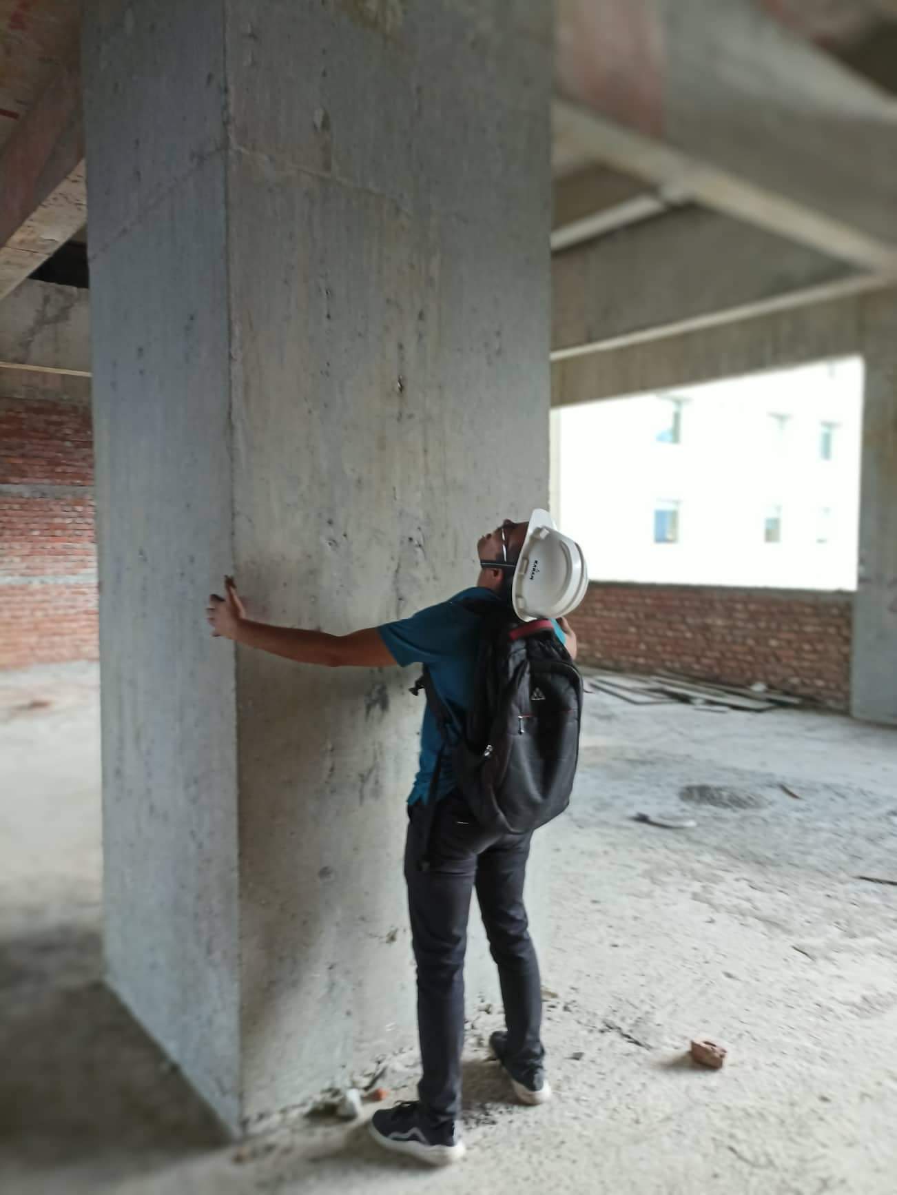 Huge column in building